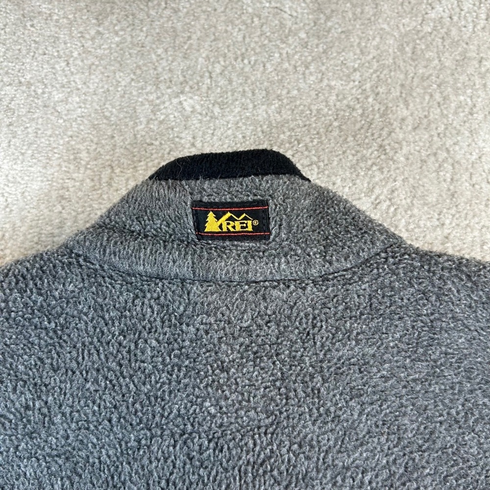 Vintage 90s REI Fleece Vest Men's Large Gray Full Zip Made in USA 38110200 CHA - Picture 9 of 14